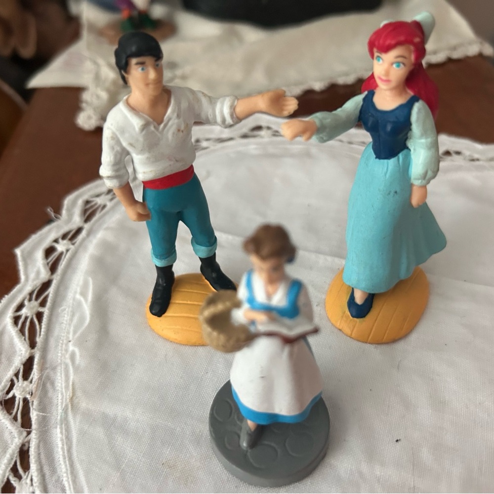 3 Disney fiigurines 1980’s Cinderella, Prince, and more